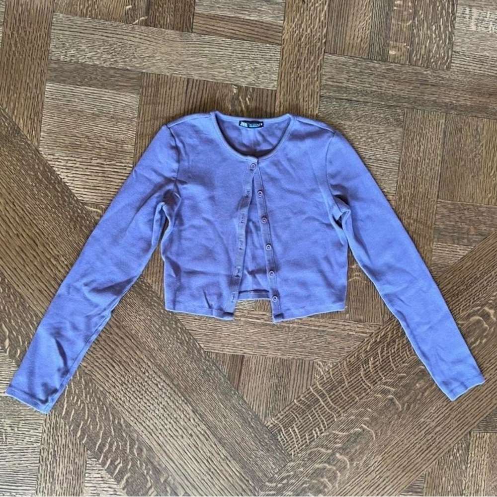 Zara Lavender Ribbed Top